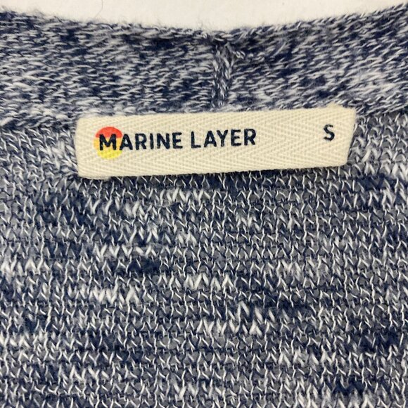 Marine Layer Nantucket Cardigan Navy Heather Size S Cotton Marled Lightweight - Picture 6 of 10